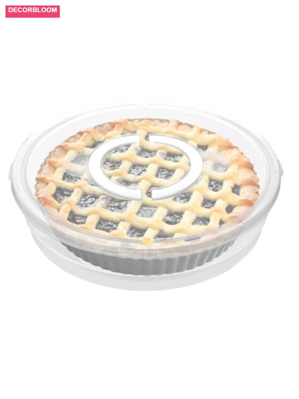 12" Portable Pie Carrier with Lid BPA-Free Plastic Round Food Storage